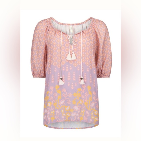 Spell Sweet Nothings Short Sleeve Blouse Sugar Plum Small NWT Boho Festival - Picture 4 of 13
